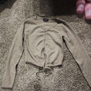 Bebe Women's Beige V-Neck Sweater